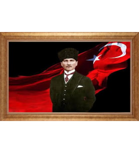 EV İŞYERİ OFİS İÇİN ALTIN ÇERÇEVELİ PASPARTULU TABLO VB691