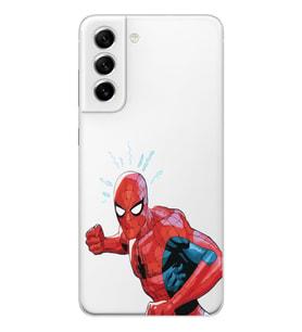 Samsung Galaxy S22 Uyumlu Örümcek Adam Tasarımlı Şeffaf Telefon Kılıfı
