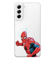 Samsung Galaxy S22 Uyumlu Örümcek Adam Tasarımlı Şeffaf Telefon Kılıfı