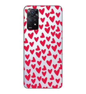Redmi Note 12 Pro 4G Uyumlu Kalp Desenli Şeffaf Telefon Kılıfı