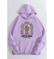 Unisex Arizona Baskılı Sweatshirt (Lila)