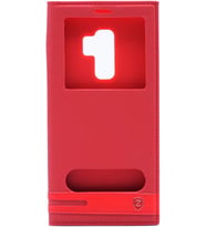 Zore Galaxy S9 ile Uyumlu Elite Serisi Pencereli Kapaklı Kılıf Kırmızı