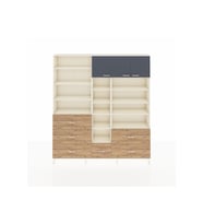 Arges Dolap 17 Raflı 6 Çekmeceli 3 Kapaklı 220x30x243 Aytaşı-Antrasit/Çam