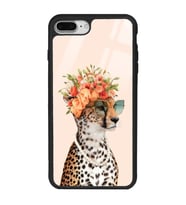 iPhone 7 Plus İnfluencer Leopar Kedi Tasarımlı Glossy Telefon Kılıfı