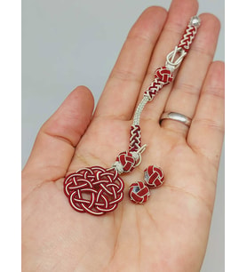 Bakır El İşi Kazaz Püskül & 2 Habbeli Takım (55724)