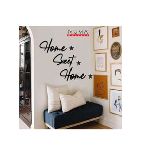 Home Sweet Home Ve Yıldızlar Lazer Kesim Duvar Dekoru Numa Concept (Siyah)