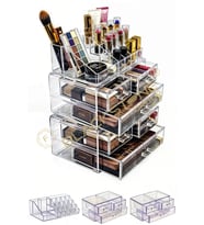 F BLACKSTORE 4 KATLI 6 ÇEKMECE +16BÖLMELİ MAKYAJ ORGANİZERİ TAKI VE MAKYAJ DÜZENLEME SETİ