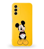 Samsung Galaxy M13 Uyumlu Lansman Kılıf Altı Kapalı İçi Kadife  Mickey Mouse-A Tasarımlı  Kapak (Şeffaf)