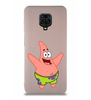 Xiaomi Redmi Note 9S Soft Premier Kapak Patrick Yıldız Tasarımlı Silikon Kılıf - Pudra (Şeffaf)