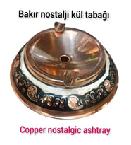Nostaljik bakır kül tablası Bakır Nostalji Küllük 2 adet hicivli Nostalji Bakır Küllük