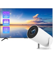 Projektör, Dış Mekan Taşınabilir Film Projektörü 1080P Destek, Çift Bantlı WiFi 6 + Bluetooth 5.0, HDMI/USB/ 3.5mm ses, Dahili Hoparlör, Cep telefonları/TV çubukları/dizüstü bilgisayarlar için