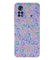 Xiaomi Poco X4 Pro Uyumlu Lansman Kılıf Hello Kitty Tasarımlı İçi Kadife Kapak-Lila (Şeffaf)