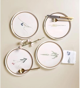 Porland Botanical 4'lü Pasta Takımı 21cm (Beyaz)