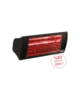 Goldsun Supra GSS20LG 2000W Az Işıklı Göz Yormayan Su Geçirmez Açık Alan Kumandasız Elektrikli Infrared Isıtıcı (Siyah)