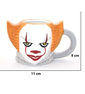 Porselen Pennywise Tasarımı Kupa Bardak  (Siyah - Beyaz)