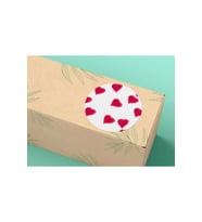Kırmızı Kalpler Aşk Etiketi Yuvarlak Mat Çıkartma Valentine's Day Round Sticker 4 Cm (40 Adet)