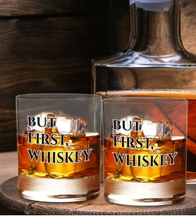 BK Gift DTF But First Whiskey Tasarımlı İkili Viski Kadeh Seti, Arkadaşa Hediye, Sevgiliye Hediye
