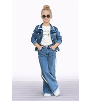 Kız Çocuk Trend Kot Kombin 3’lü Takım – Modern & Rahat 25146 (Mavi)