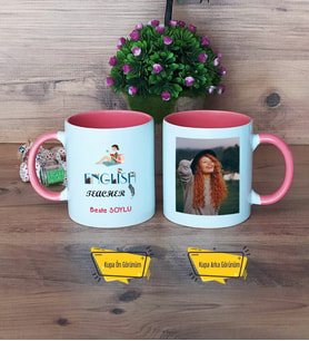 İngilizce Öğretmeni Kupa Bardak Pembe Fotoğraflı Öğretmen Günü Hediyesi