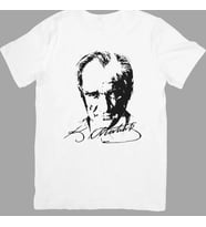 Kişiselleştirilebilir Atatürk Temalı Çocuk T-Shirt (Pamuk Beyaz)