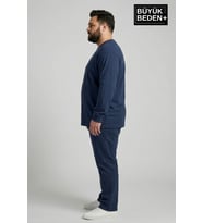 Superlife Erkek Büyük Beden Uzun Kollu Bisiklet Yaka Regular Fit Tişört SPR26BTS942