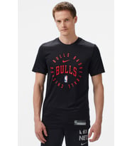 Nike Chicago Bulls NBA SS Crew Black Logolu Unisex Günlük Tişört Siyah