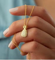 925 Ayar Gümüş Ananas Kolye