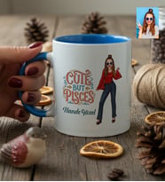 Kişiye Özel Karikatürlü Cute But Pisces Balık Burcu Kupa Bardak Doğum Günü Hediyesi