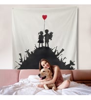 Bansky Kids on Guns - Silahlı Çocuklar Duvar Örtüsü-8336