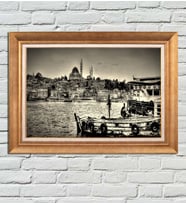 Altın Varaklı Paspartulu Çerçeveli Tablo sd601