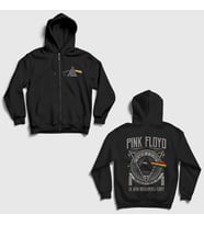 Presmono Unisex Siyah Tour V2 Pink Floyd Sırt Baskılı Fermuarlı Kapüşonlu Sweatshirt 518158tt