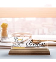 BK Gift Kişiye Özel İsimli Diş Hekimi Temalı Ahşap Tabanlı Akrilik Masa İsimliği-2, Ofis Dekoru, Mesleki Hediye, Ofis Hediyeleri