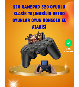 Çocuklar ve Yetişkinler İçin Uygun 500 Oyunlu Taşınabilir Mini Retro El Konsolu