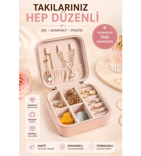 Şık Seyahat Takı Organizeri, Kolye, Yüzük ve Küpe Düzenleyici