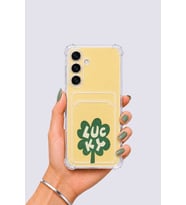 Samsung Galaxy S24 FE Kartlıklı Lucky Yonca Desenli Kılıf