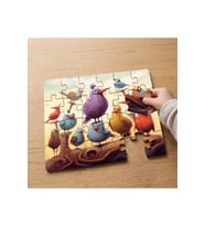 Rengarenk Kuşlar Tasarımlı 24 Parça Ahşap Çocuk Puzzle MPK1127