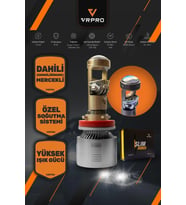Slim Mercekli H7 LED Far Ampulü 40W 12V Fanlı VR Pro H7 Led Xenon Beyaz Işık