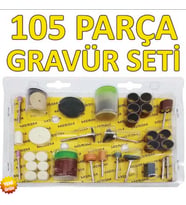 105 Parça Oyma Taşlama Zımparalama Fırçalama Gravür Uç Set Hobi Seti Matkap Uçlar