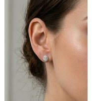 Kadın Moissanite Oval Model Taşlı Gümüş Küpe