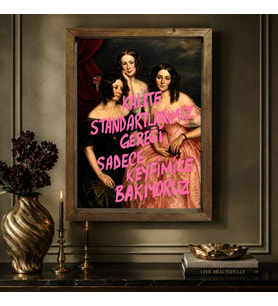 BK Gift Vintage Klasik Sanat Esprili Sözlü Masif Ahşap Çerçeveli Dekoratif Tablo - 27