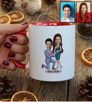 Kişiye Özel Karikatürlü Evlenme Teklifi Sevgililer Kupa Bardak Sevgililer Günü Hediyesi