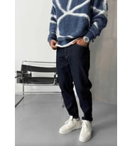 Erkek Füme Boyfriend Denim Pantolon - Bol Kesim Jean