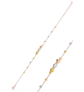 Söğütlü Silver Gümüş altın yaldızlı, rodaj ve rose renkli dorissa dorica bileklik