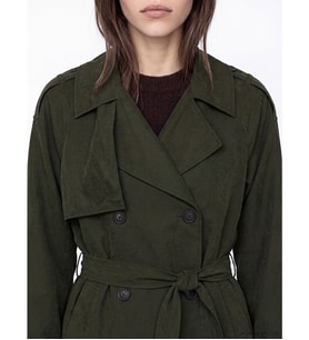 LCW Modest Haki Kuşaklı Kadın Gabardin Trençkot