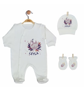 Pia Baby Gl 2201 İsme Özel Üçlü Tulum Set