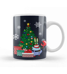 Mr Krabs Around The Christmas Tree Spongebob Kupa Bardak Porselen