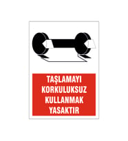 Taşlamayı korkuluksuz kullanmak yasaktır, isg uyarı levhası
