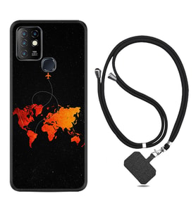 INFINIX Hot 8 9 10 11S Hot 10 Play 10T Kılıf Boyun Askılı Silikon İz Bırakan Uçak 1778