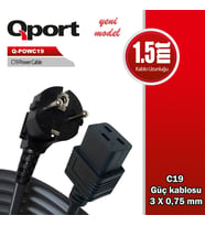 QPORT Q-POWC19 1.5M C19 POWER GUC KABLOSU