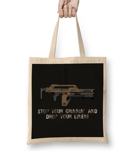 Stop Your Grinnin Drop Your Linen Aliens Bez Çanta Uzun Saplı